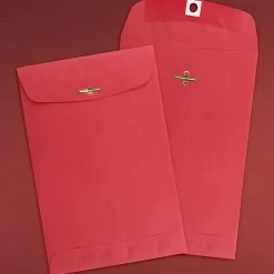 JAM Paper 6 x 9 Open End Catalog Colored Envelopes with Clasp Closure, Red Recycled, 25/Pack (87881a)