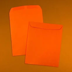 JAM Paper 9 x 12 Open End Catalog Colored Envelopes, Orange Recycled, 100/Pack (80410)