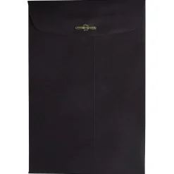 JAM Paper 6" x 9" Open End Catalog Envelopes with Clasp Closure, Black, 10/Pack (87915B)