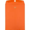 JAM Paper 10" x 13" Open End Catalog Colored Envelopes with Clasp Closure, Orange Recycled, 10/Pack (913745B)