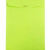JAM Paper 9" x 12" Open End Catalog Colored Envelopes with Clasp Closure, Ultra Lime Green, 10/Pack (900835395B)