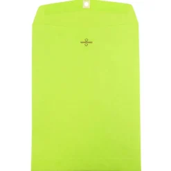 JAM Paper 9" x 12" Open End Catalog Colored Envelopes with Clasp Closure, Ultra Lime Green, 10/Pack (900835395B)