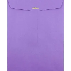 JAM Paper 9" x 12" Open End Catalog Colored Envelopes with Clasp Closure, Violet Purple Recycled, 10/Pack (900906767B)