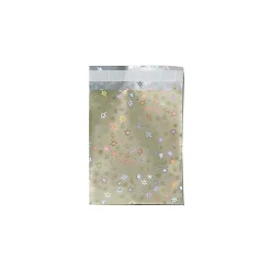 JAM Paper 6.25 x 7.875 Open End Foil Envelopes with Self-Adhesive Closure, Gold Stars, 100/Pack (01323274B)