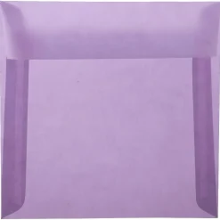 JAM Paper 6.5" x 6.5" Square Translucent Vellum Invitation Envelopes, Purple, 25/Pack (2812713)