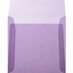 JAM Paper 6.5" x 6.5" Square Translucent Vellum Invitation Envelopes, Purple, 25/Pack (2812713)