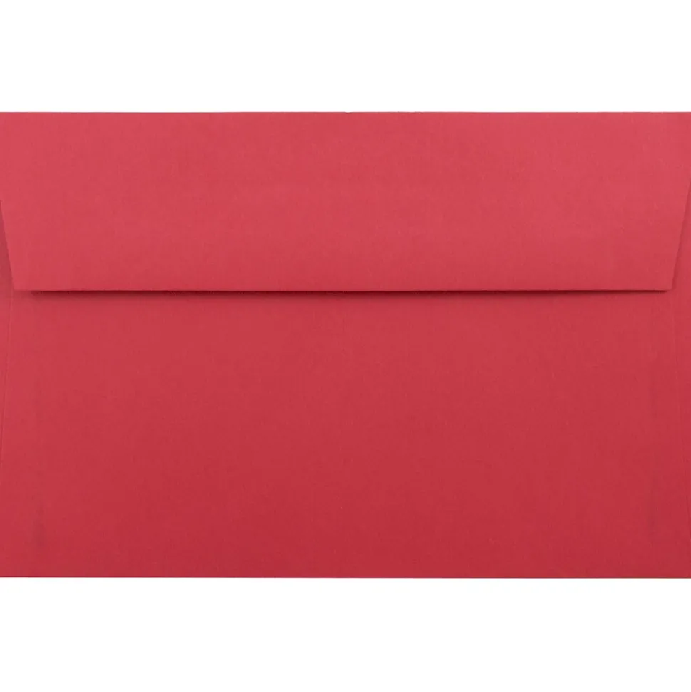 JAM Paper A9 Colored Invitation Envelopes, 5.75 x 8.75, Red Recycled, 50/Pack (14257I)