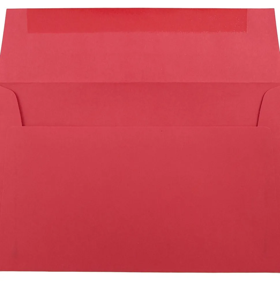 JAM Paper A9 Colored Invitation Envelopes, 5.75 x 8.75, Red Recycled, 50/Pack (14257I)