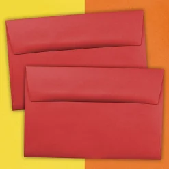 JAM Paper A9 Colored Invitation Envelopes, 5.75 x 8.75, Red Recycled, 50/Pack (14257I)