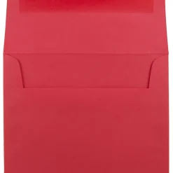 JAM Paper A6 Colored Invitation Envelopes, 4.75 x 6.5, Red Recycled, 50/Pack (67503I)