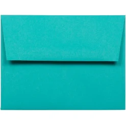 JAM Paper A2 Colored Invitation Envelopes, 4.375 x 5.75, Sea Blue Recycled, 50/Pack (70207I)
