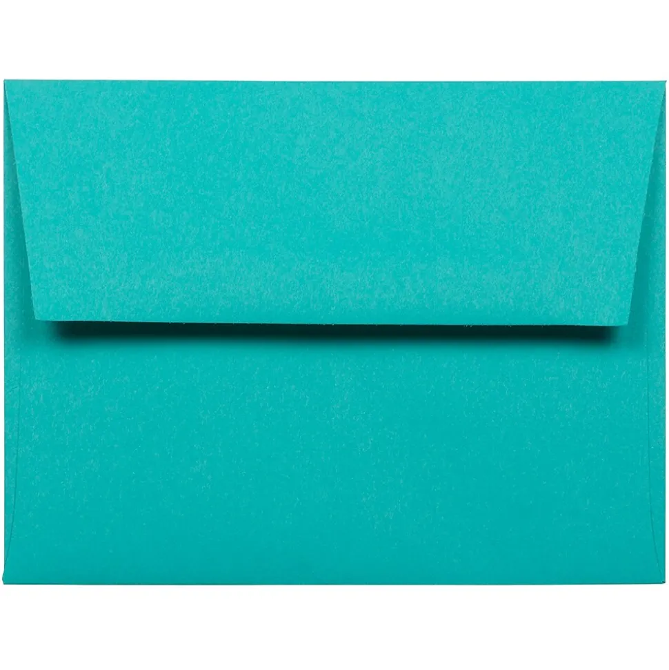 JAM Paper A2 Colored Invitation Envelopes, 4.375 x 5.75, Sea Blue Recycled, 50/Pack (70207I)