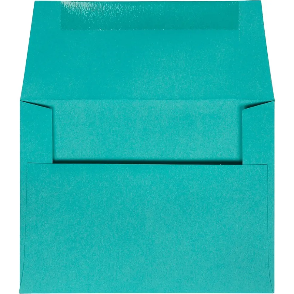 JAM Paper A2 Colored Invitation Envelopes, 4.375 x 5.75, Sea Blue Recycled, 50/Pack (70207I)