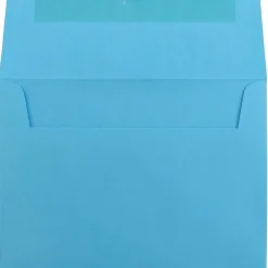 JAM Paper A7 Colored Invitation Envelopes, 5.25 x 7.25, Blue Recycled, 50/Pack (54093I)