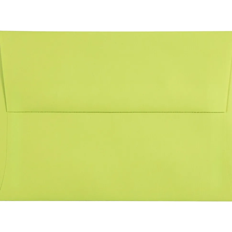 JAM Paper A7 Colored Invitation Envelopes, 5.25 x 7.25, Ultra Lime Green, 50/Pack (96151I)