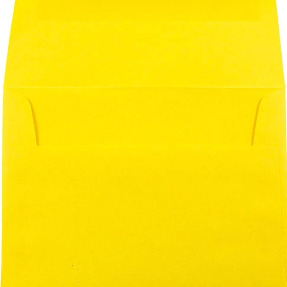 JAM Paper A7 Colored Invitation Envelopes, 5.25 x 7.25, Yellow Recycled, 50/Pack (96326I)