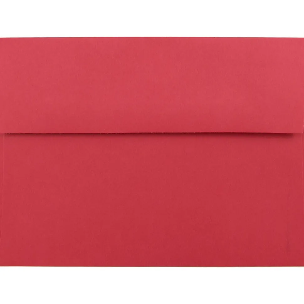 JAM Paper A7 Colored Invitation Envelopes, 5.25 x 7.25, Red Recycled, 50/Pack (15945I)