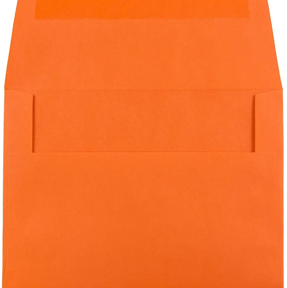 JAM Paper A6 Colored Invitation Envelopes, 4.75 x 6.5, Orange Recycled, 25/Pack (15905)