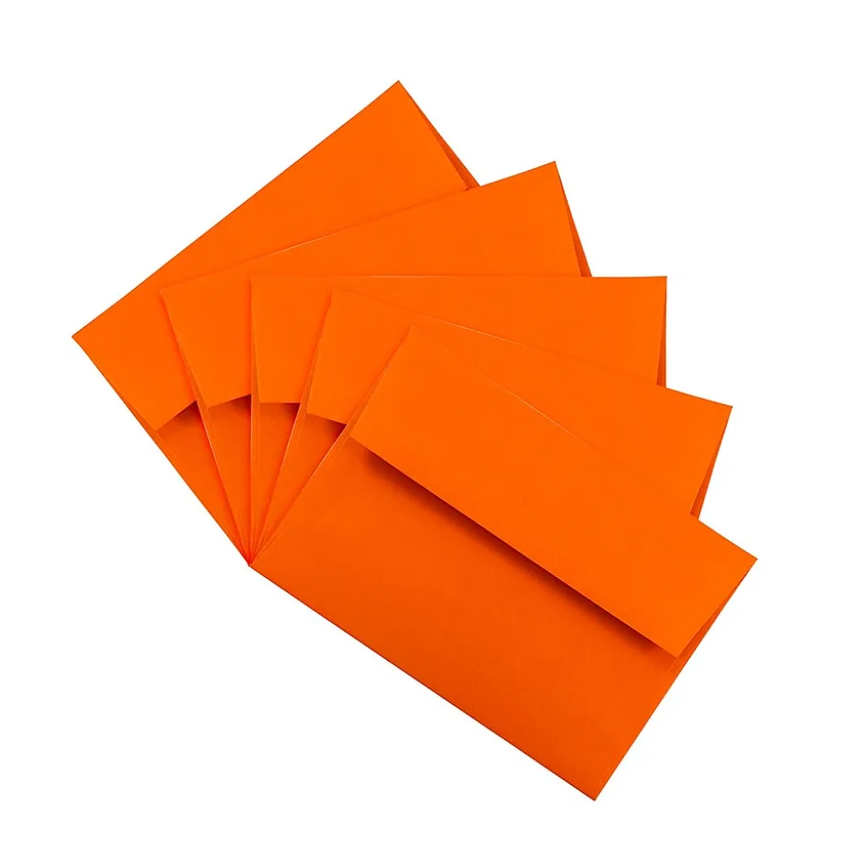 JAM Paper A6 Colored Invitation Envelopes, 4.75 x 6.5, Orange Recycled, 25/Pack (15905)