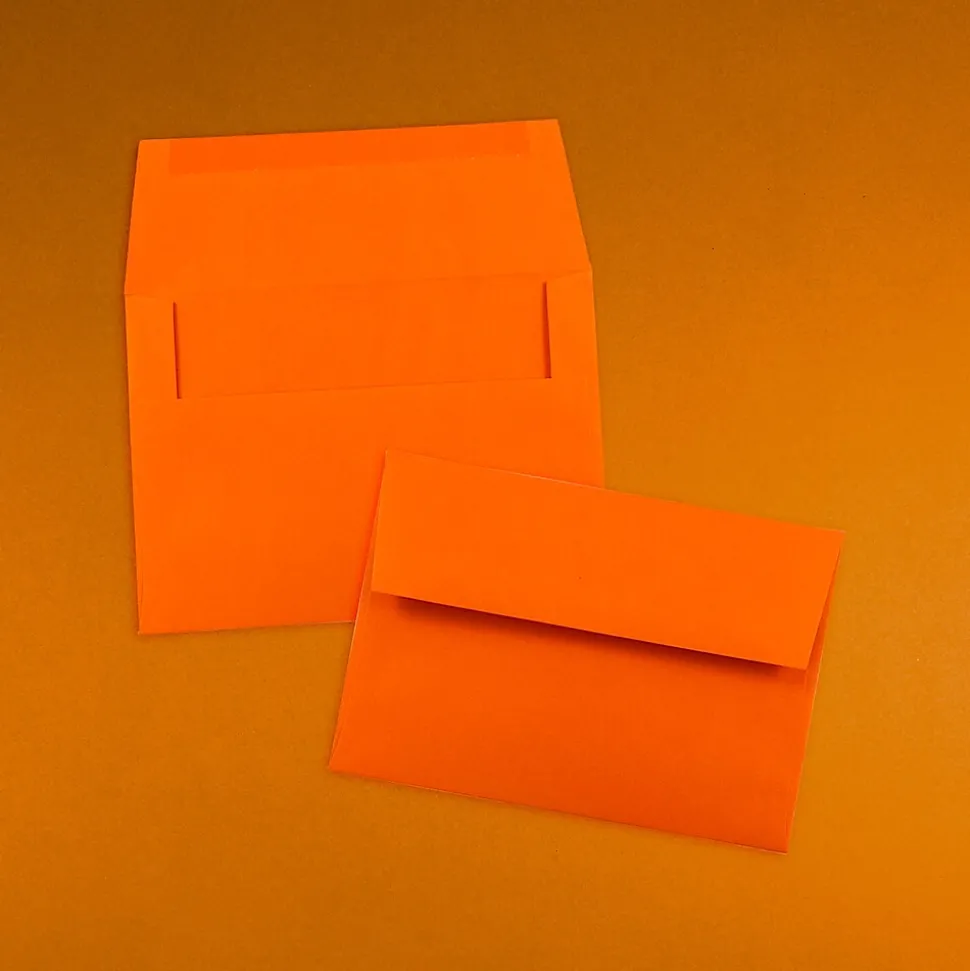 JAM Paper A6 Colored Invitation Envelopes, 4.75 x 6.5, Orange Recycled, 25/Pack (15905)