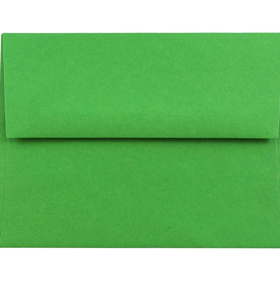 JAM Paper A2 Colored Invitation Envelopes, 4.375 x 5.75, Green Recycled, 25/Pack (15843)