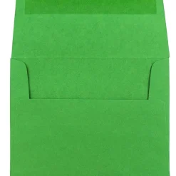 JAM Paper A2 Colored Invitation Envelopes, 4.375 x 5.75, Green Recycled, 25/Pack (15843)