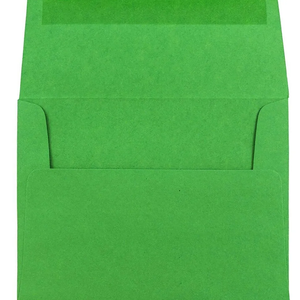 JAM Paper A2 Colored Invitation Envelopes, 4.375 x 5.75, Green Recycled, 25/Pack (15843)