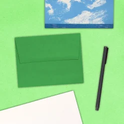 JAM Paper A2 Colored Invitation Envelopes, 4.375 x 5.75, Green Recycled, 25/Pack (15843)