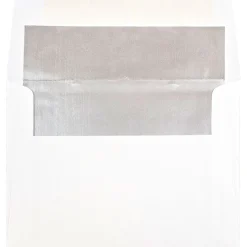 JAM Paper A6 Foil Lined Invitation Envelopes, 4.75 x 6.5, White with Silver Foil, 25/Pack (82927)