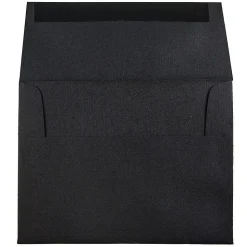 JAM Paper A2 Invitation Envelopes, 4.375 x 5.75, Black Linen, 50/Pack (64345I)