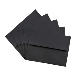 JAM Paper A2 Invitation Envelopes, 4.375 x 5.75, Black Linen, 50/Pack (64345I)