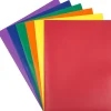 JAM Paper A4 POP 2-Pocket Plastic Folders, 9.5" x 11.5" Assorted Primary Colors, 6/Pack (383EASRTPRA4)