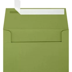 JAM Paper A4 Self Seal Invitation Envelopes, 4 1/4" x 6 1/4", Avocado Green, 250/Pack (4872-27-250)