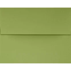 JAM Paper A4 Self Seal Invitation Envelopes, 4 1/4" x 6 1/4", Avocado Green, 50/Pack (4872-27-50)