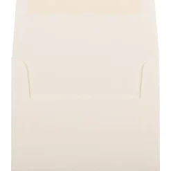 JAM Paper A2 Strathmore Invitation Envelopes, 4.375 x 5.75, Natural White Linen, 50/Pack (99761I)