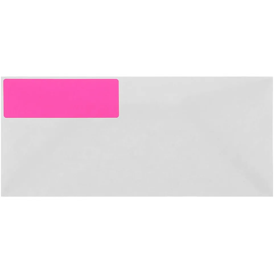 JAM Paper Address Labels, 1 1/3" x 4", Neon Pink, 14 Labels/Sheet, 9 Sheets/Pack (359329612)