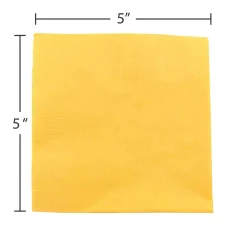 JAM Paper Beverage Napkin, 2-ply, Yellow, 50 Napkins/Pack (255621944)