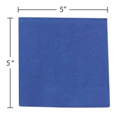 JAM Paper Beverage Napkin, 2-ply, Blue, 50 Napkins/Pack (5255620717)
