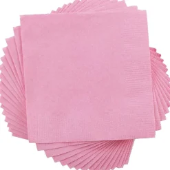 JAM Paper Beverage Napkin, 2-ply, Baby Pink, 50 Napkins/Pack (5255620713)
