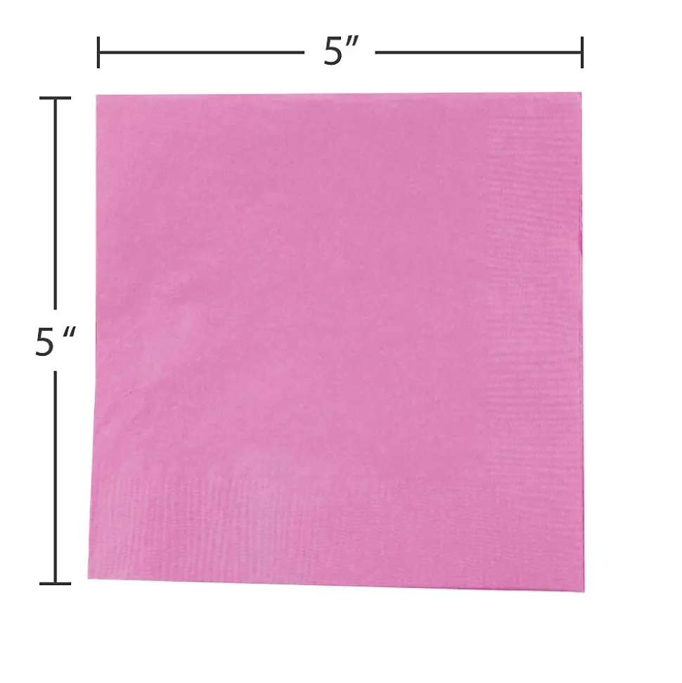JAM Paper Beverage Napkin, 2-ply, Fuchsia Pink, 50 Napkins/Pack (255621947)