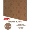 JAM Paper Circle Round Label Sticker Seals, 2.5 Inch Diameter, Brown Kraft, 120/Pack (2147618897)