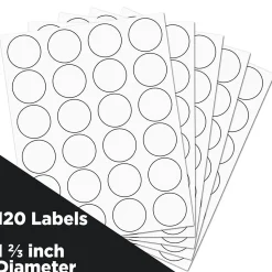 JAM Paper Circle Round Label Sticker Seals, 1.66