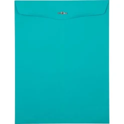 JAM Paper Clasp Catalog Envelope 10" x 13", Sea Blue, 50/Pack (900766073I)