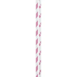 JAM Paper® Color Paper Straws, 7 3/4 x 1/4, Pink Stripes and Dots, 24/Pack (52662006970)