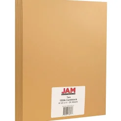 JAM Paper Extra Heavyweight 130 lb. Cardstock Paper, 8.5" x 11", Tan Brown, 25 Sheets/Pack (296431637)