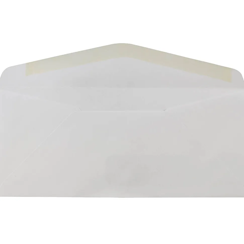 JAM Paper Gummed Window #10 Business Envelopes, 4 1/8" x 9 1/2", Smooth White, 500/Box (1633173C)