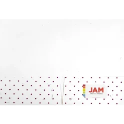 JAM Paper Handmade Two-Pocket Recycled Presentation Folders, White with Burgundy Dots, 100/Box (9935980B100)