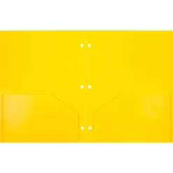 JAM Paper Heavy Duty 3 Hole Punch 2 Pocket Folder, Plastic, Assorted Primary Colors, 12/Pack (383HHPrgbypblb)