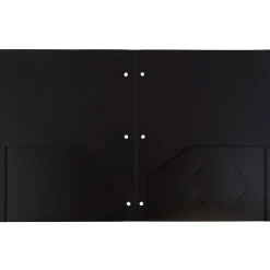 JAM Paper Heavy Duty 3 Hole Punch Two-Pocket Plastic Folders, Black, 108/Pack (383HHPBUA)