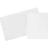 JAM Paper Heavy Duty Two-Pocket Plastic Folders, White, 6/Pack (383HWHD)